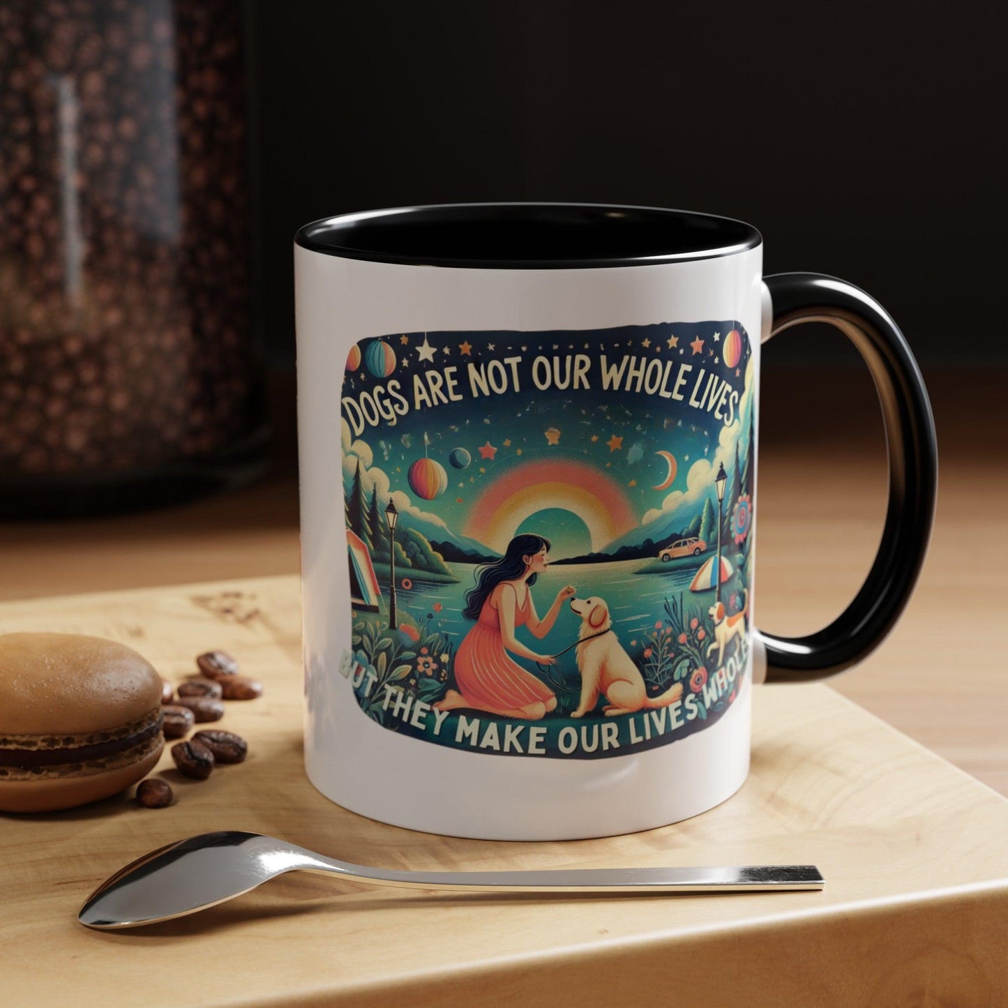 Dogs Make Our Life Whole Accent Coffee Mug πΎβ