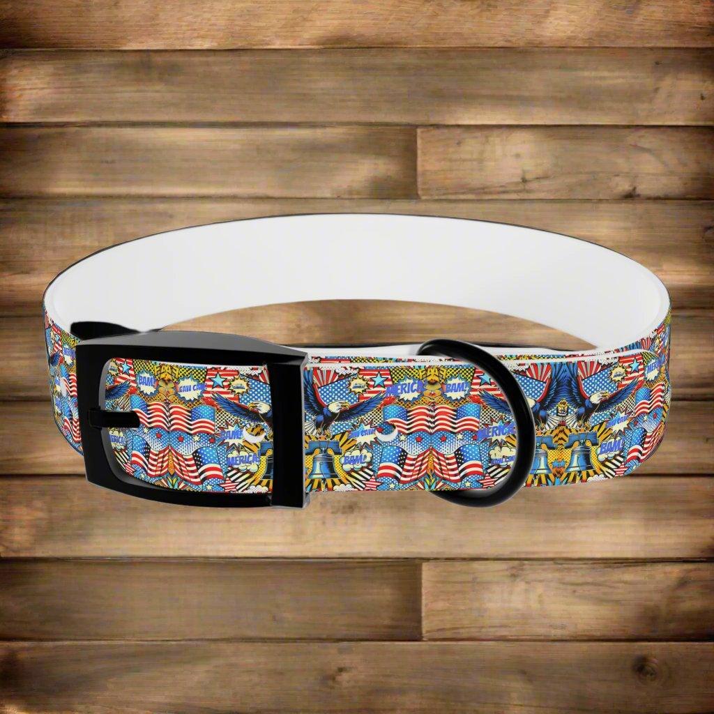 Retro Eagle & Liberty Bell Dog Collar