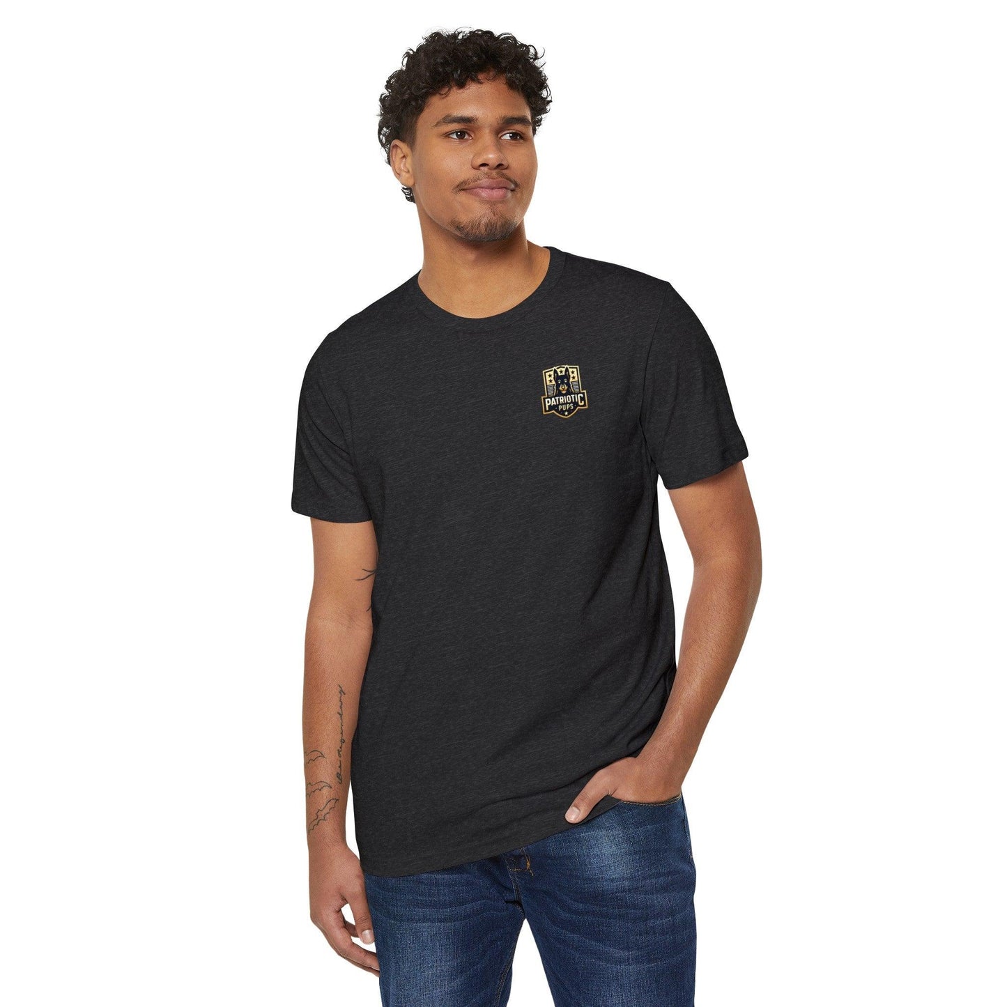 Patriotic Pups Slogan Recycled Organic T-Shirt πΊπΈπ±
