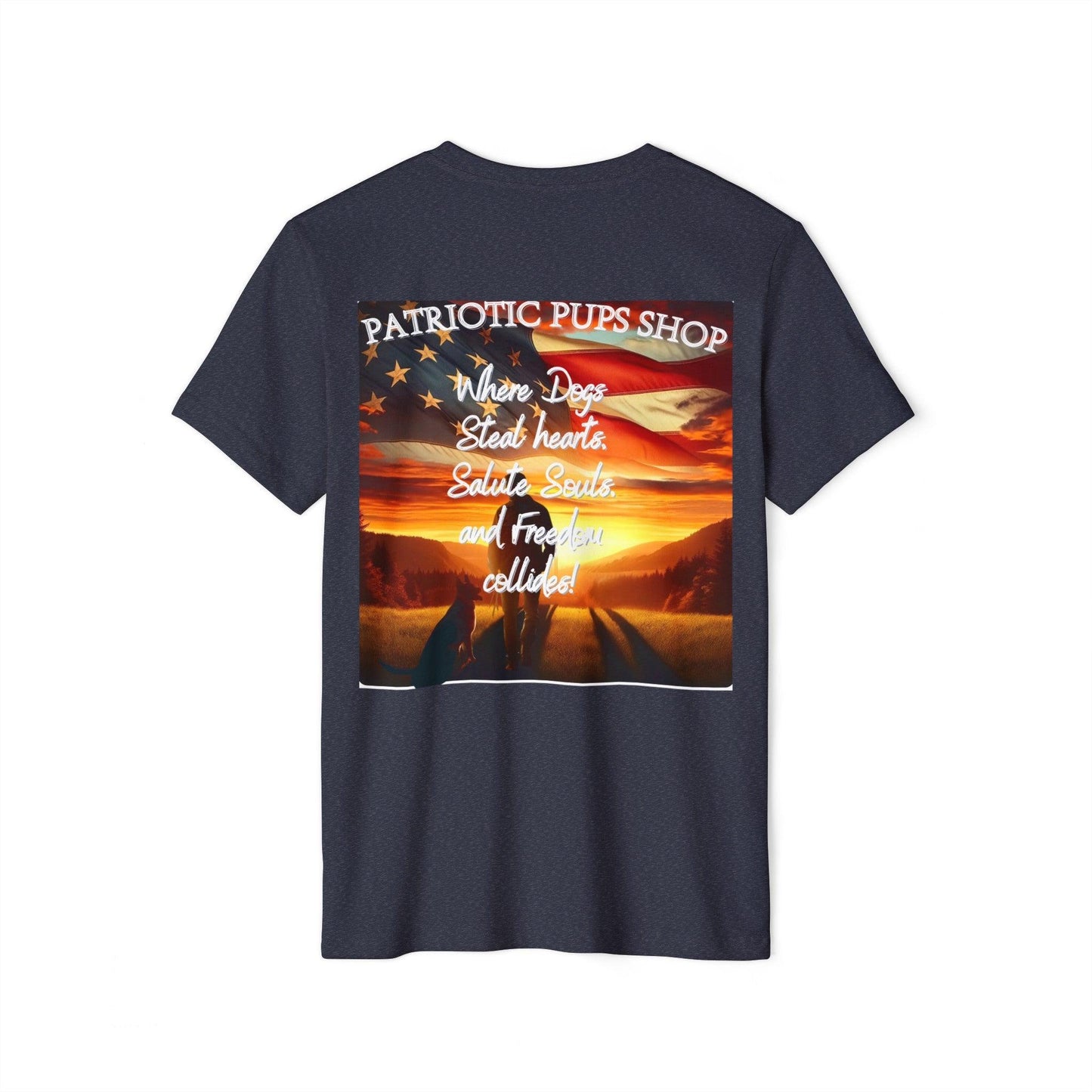 Patriotic Pups Slogan Recycled Organic T-Shirt πΊπΈπ±