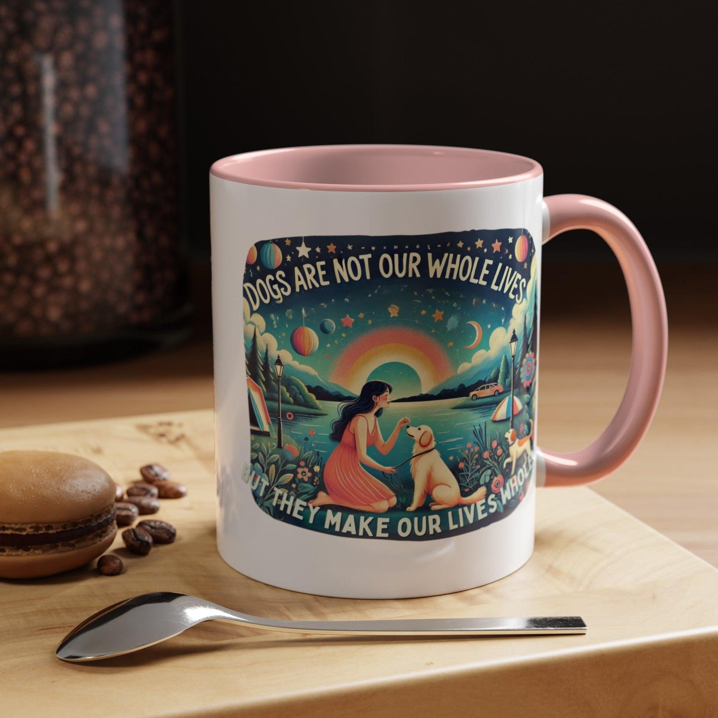 Dogs Make Our Life Whole Accent Coffee Mug πΎβ