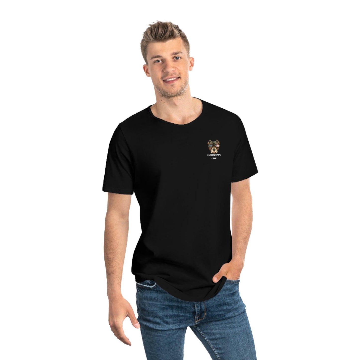 Pitbull Patriotic Pup Curved T- Shirt
