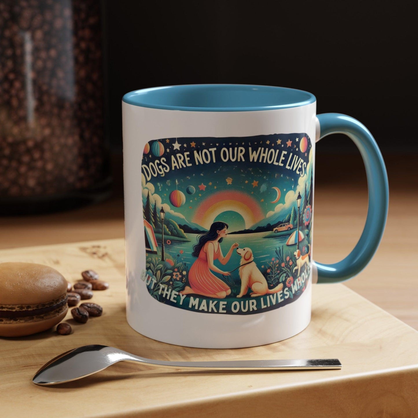 Dogs Make Our Life Whole Accent Coffee Mug πΎβ