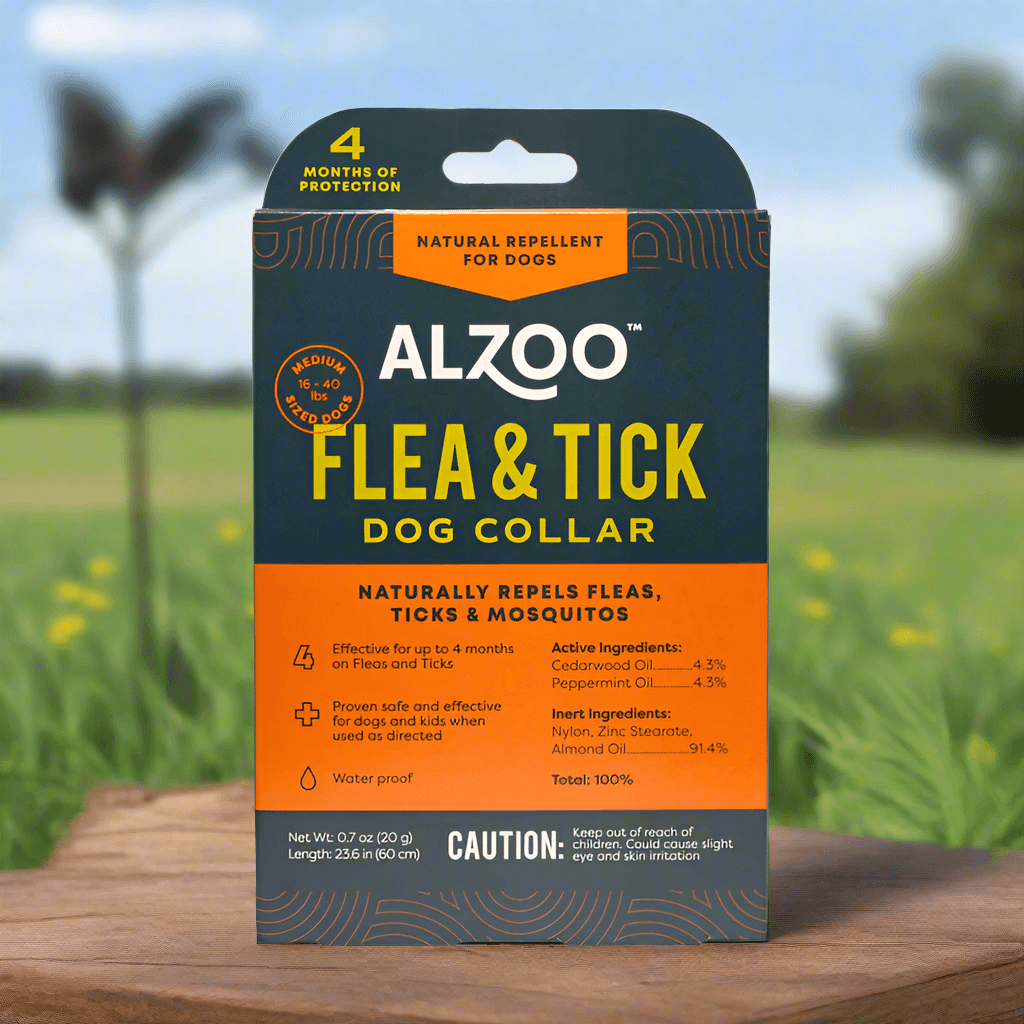 πΏ ALZOO Plant-Oil Repellent Dog Collar β Natural Flea & Tick Protection for Medium Dogs πΎ