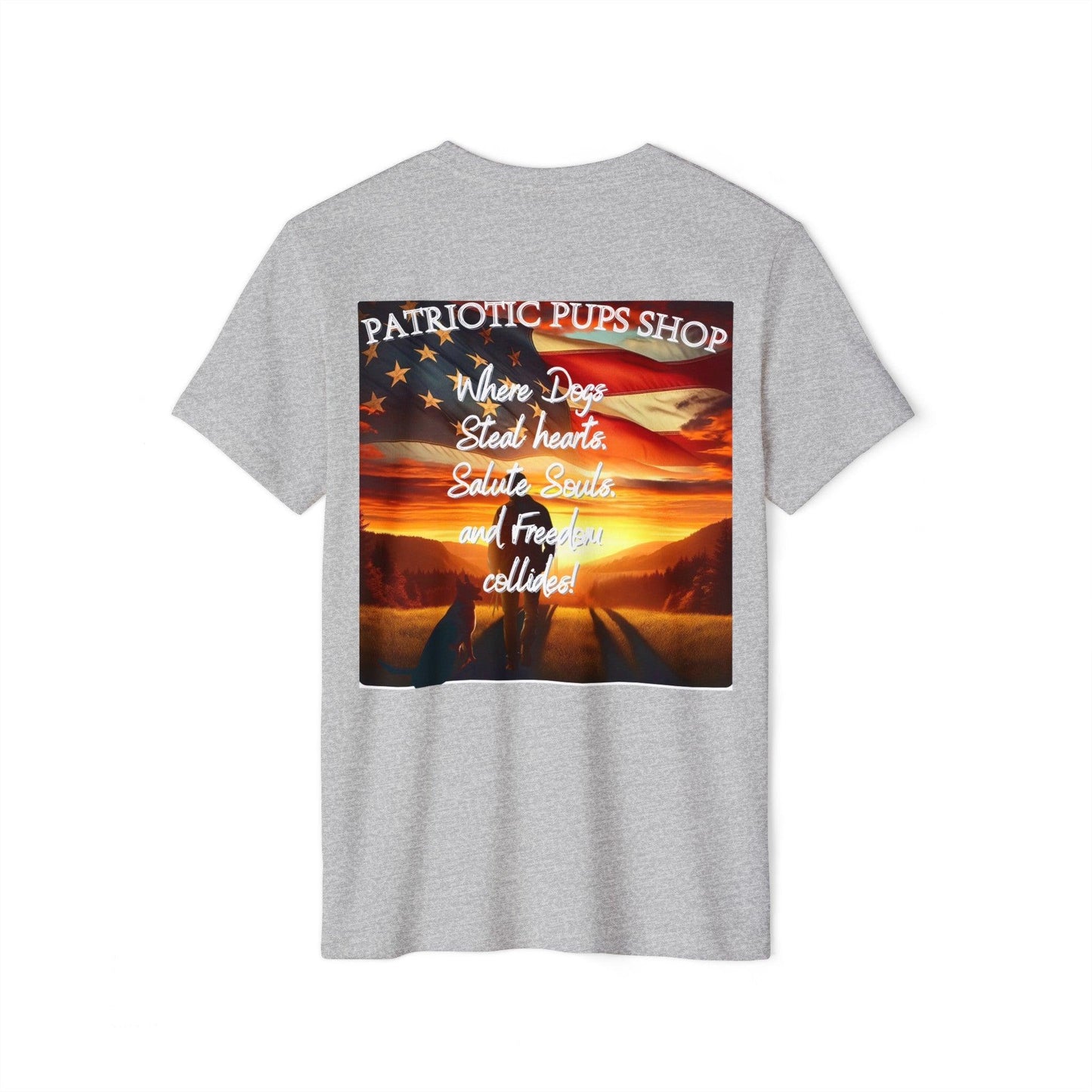 Patriotic Pups Slogan Recycled Organic T-Shirt πΊπΈπ±