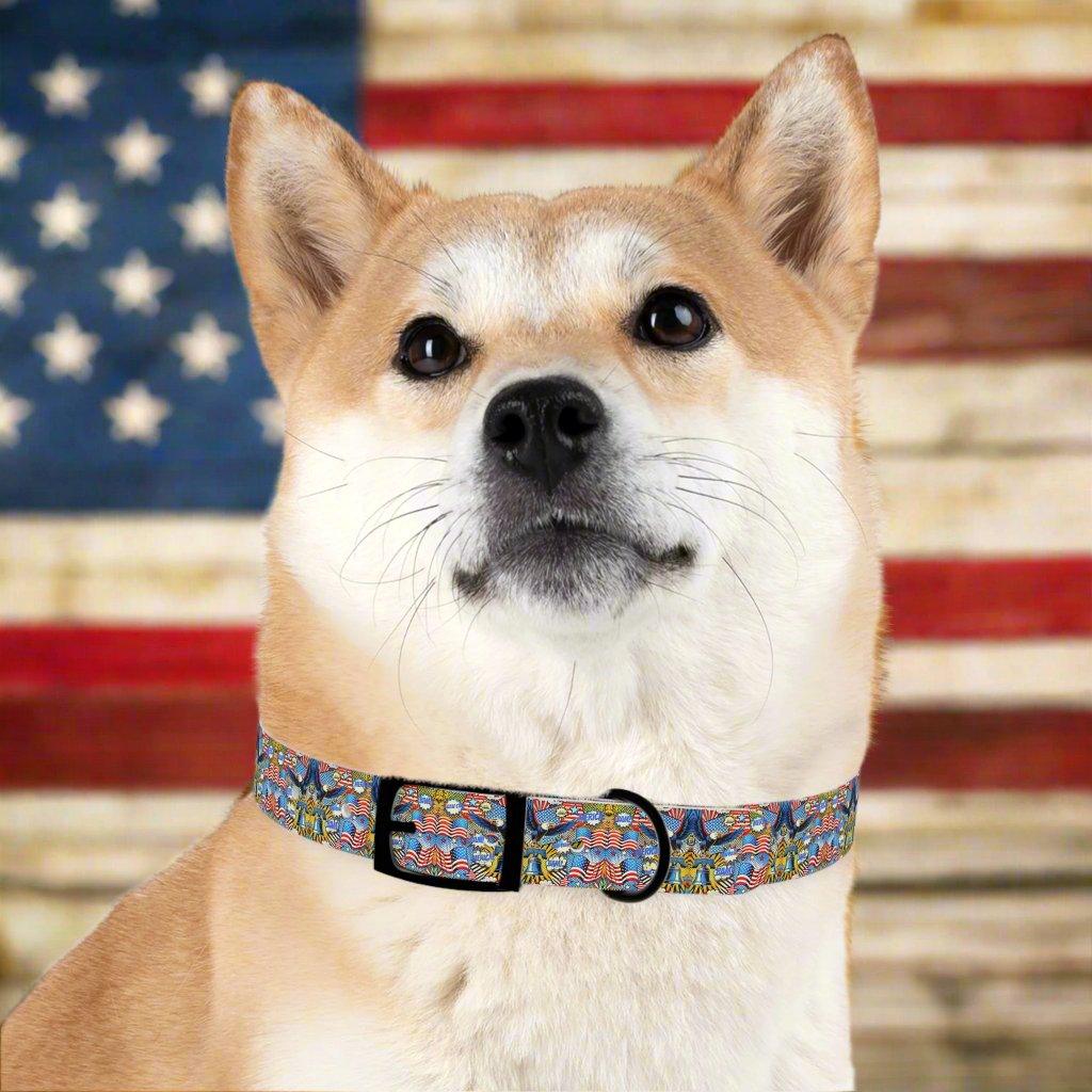 Retro Eagle & Liberty Bell Dog Collar