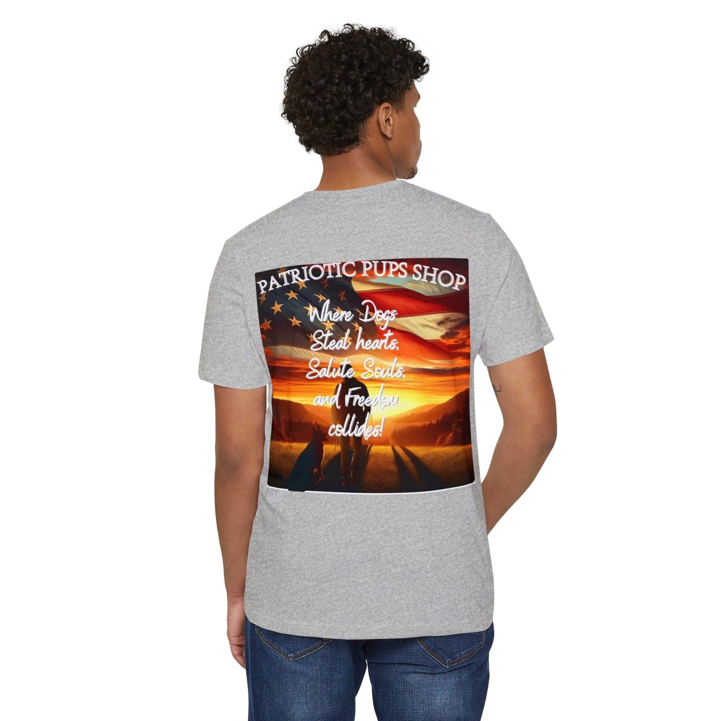 Patriotic Pups Slogan Recycled Organic T-Shirt πΊπΈπ±