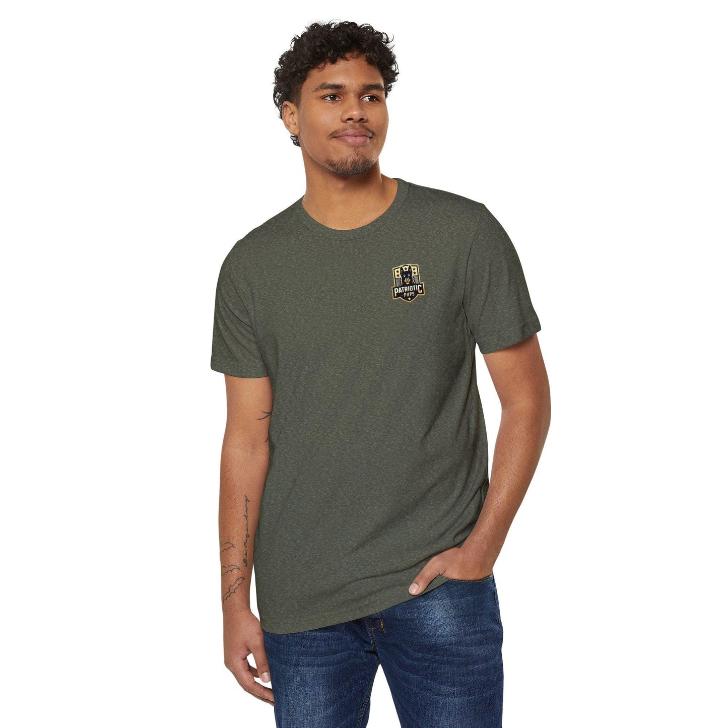 Patriotic Pups Slogan Recycled Organic T-Shirt πΊπΈπ±