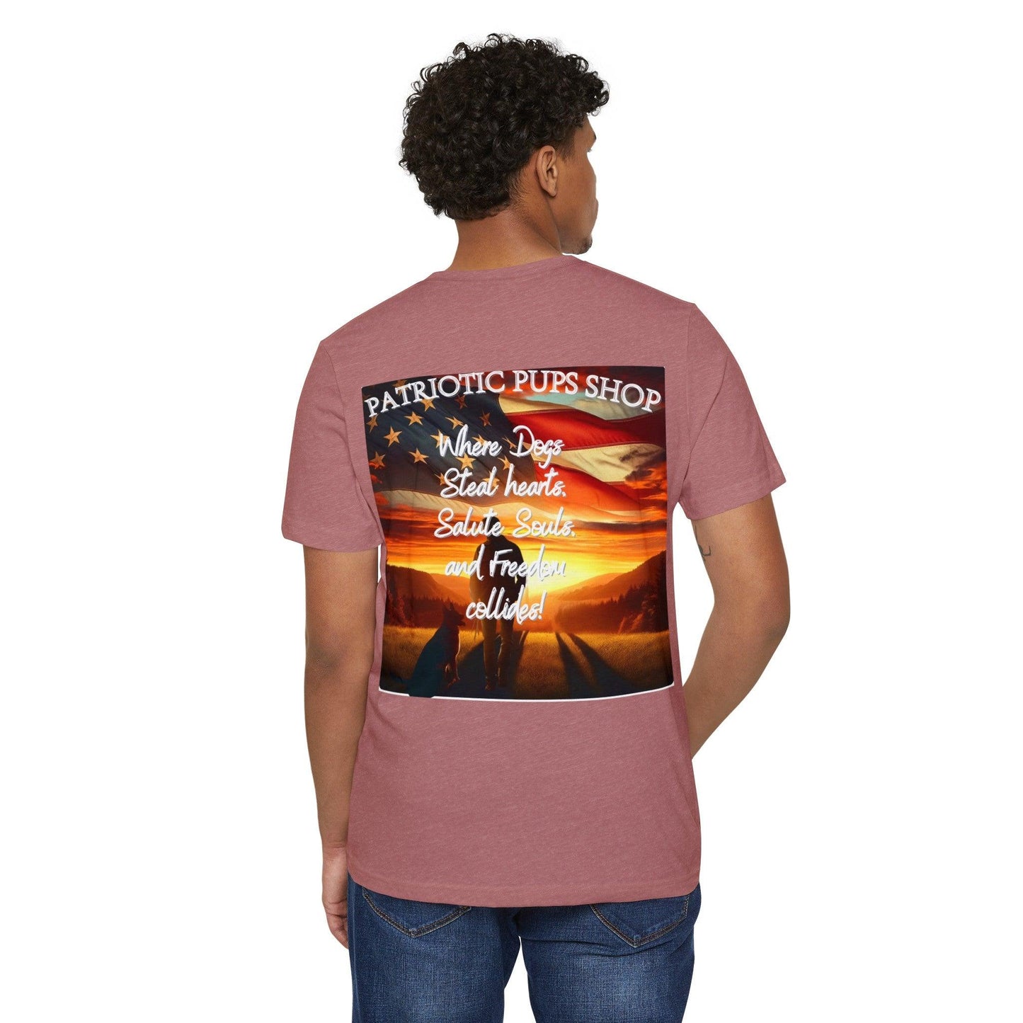 Patriotic Pups Slogan Recycled Organic T-Shirt πΊπΈπ±