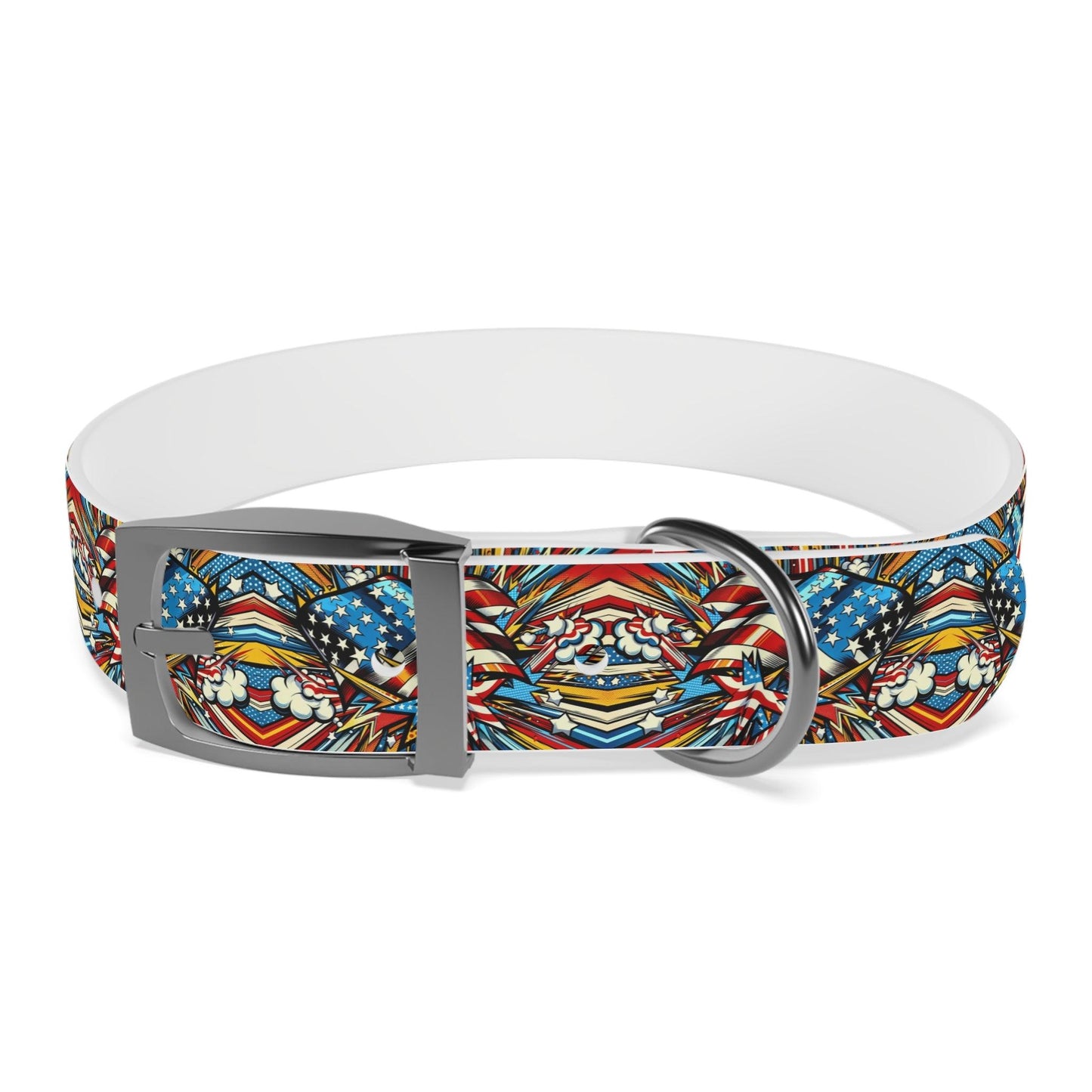 Patriotic Comic-Style Dog Collar πΊπΈ