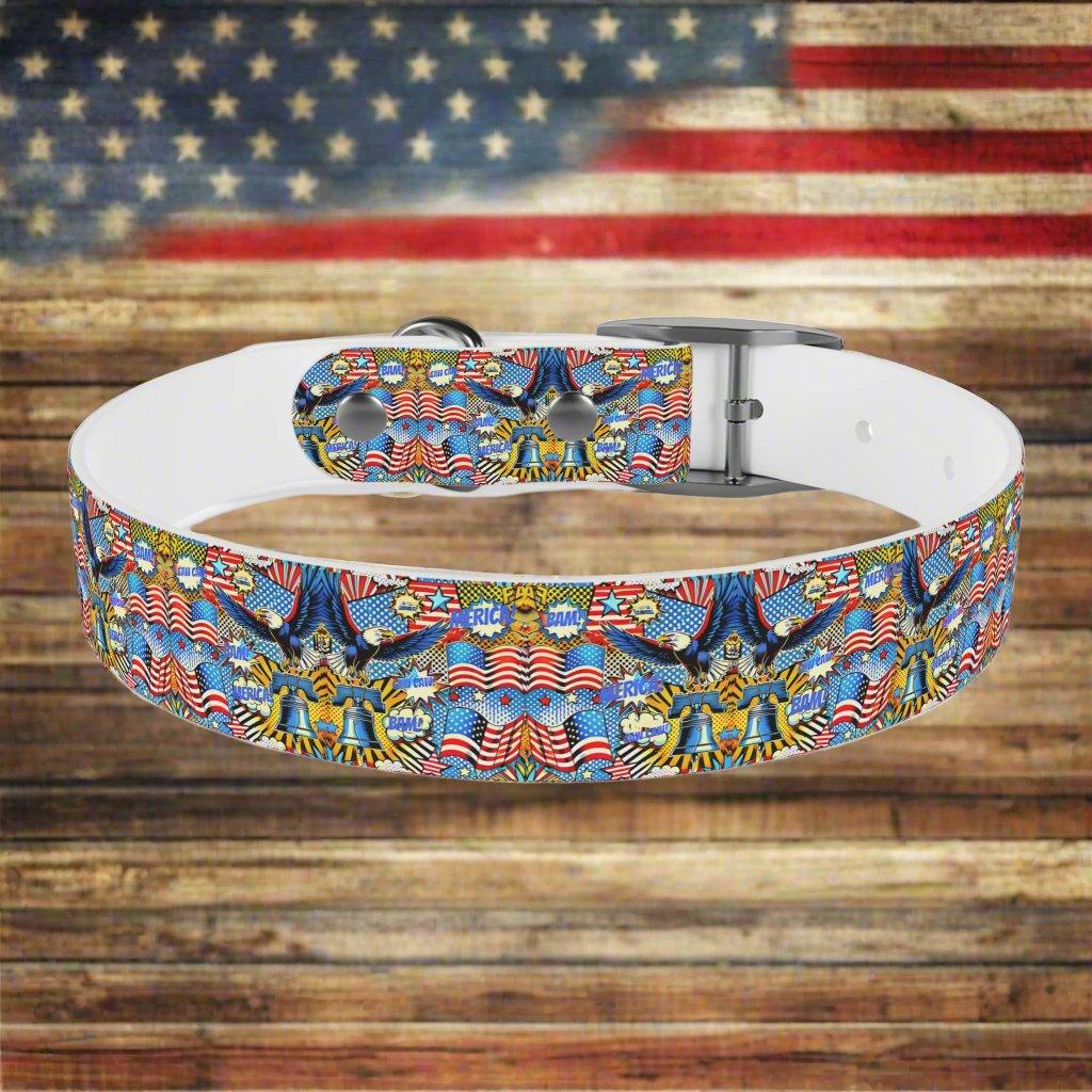 Retro Eagle & Liberty Bell Dog Collar