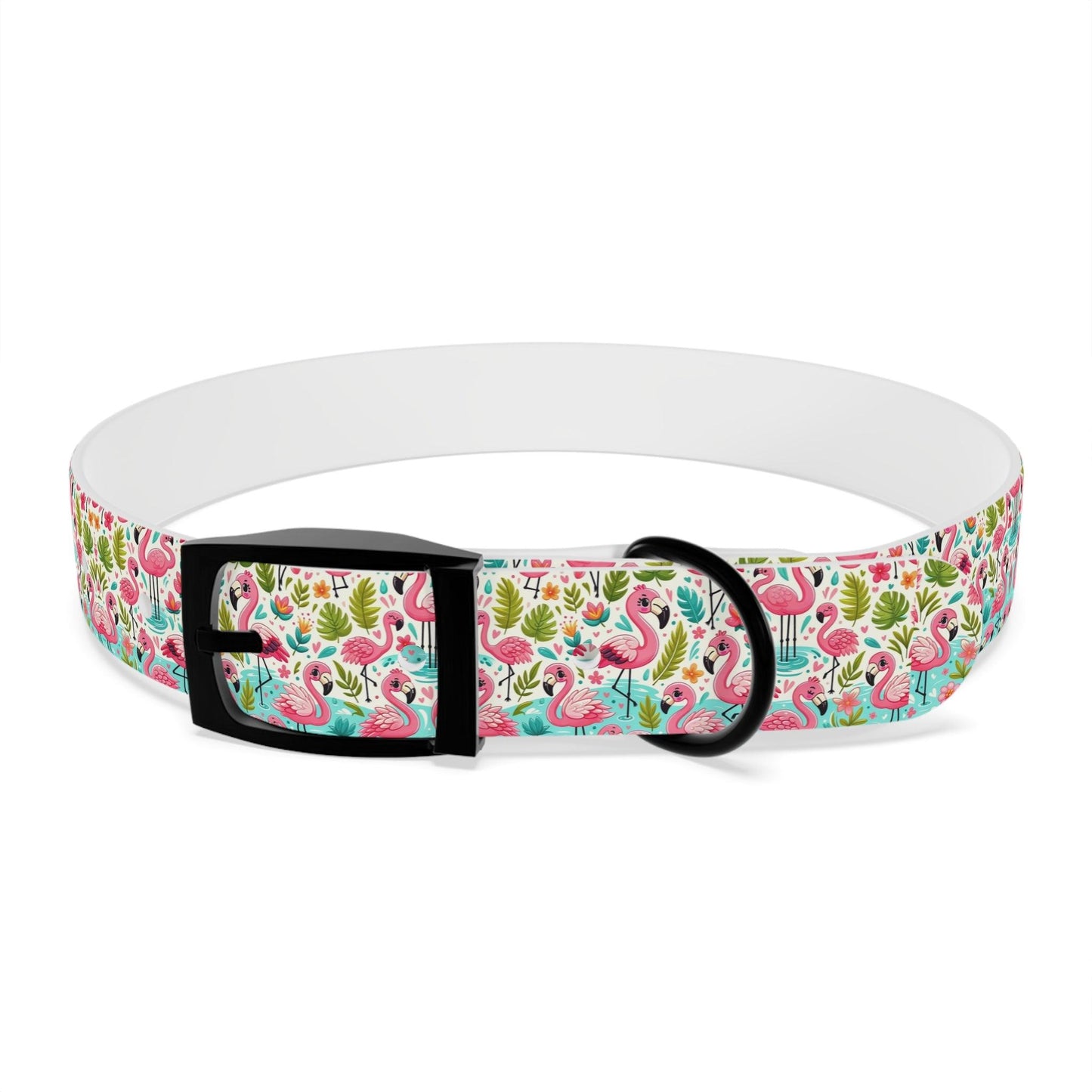 FancyFeather Flamingo Frenzy Dog Collar