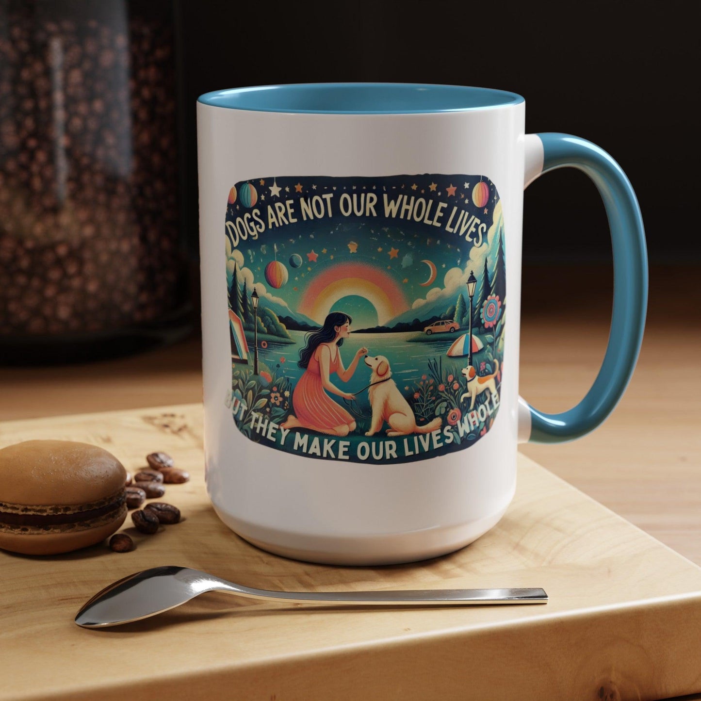 Dogs Make Our Life Whole Accent Coffee Mug πΎβ