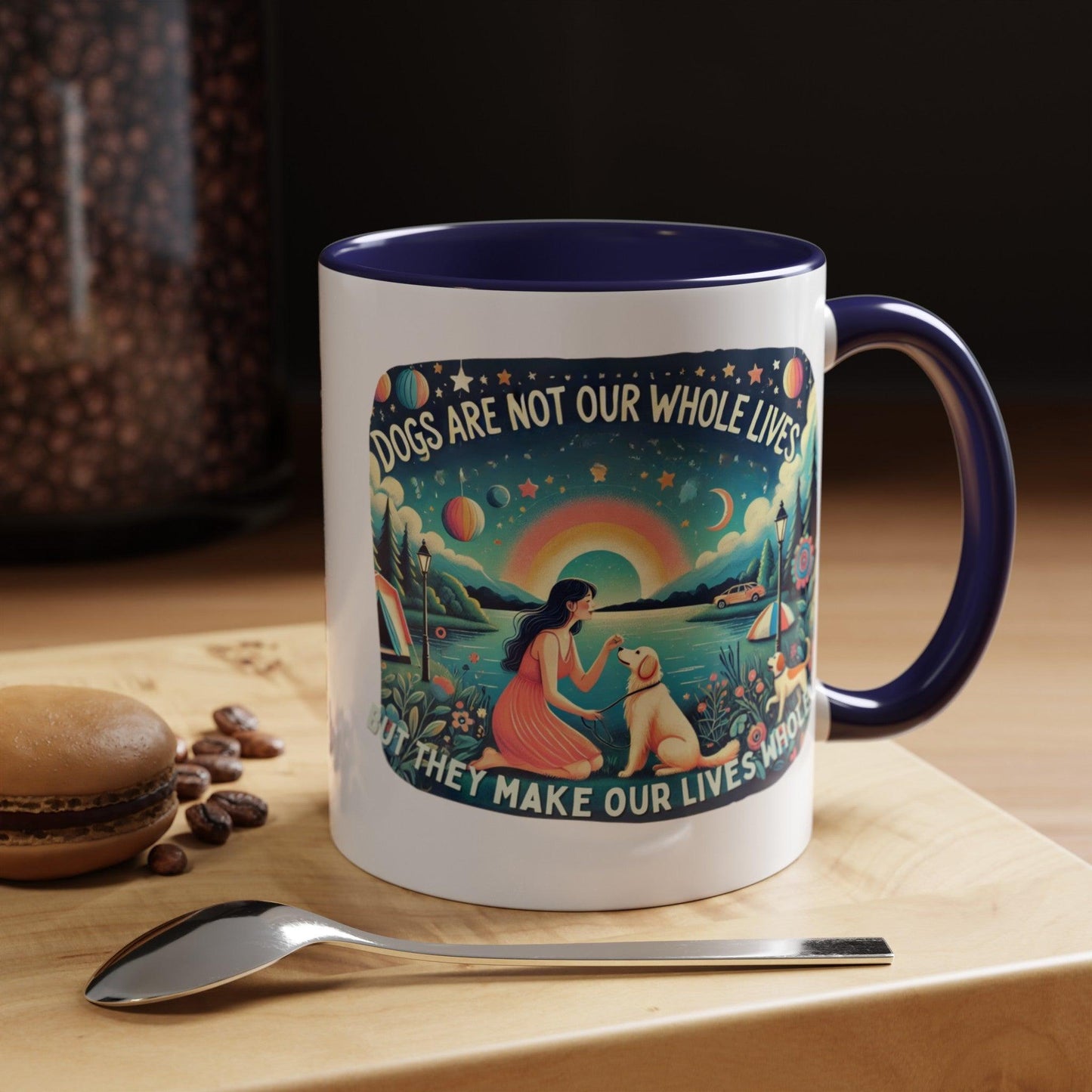 Dogs Make Our Life Whole Accent Coffee Mug πΎβ