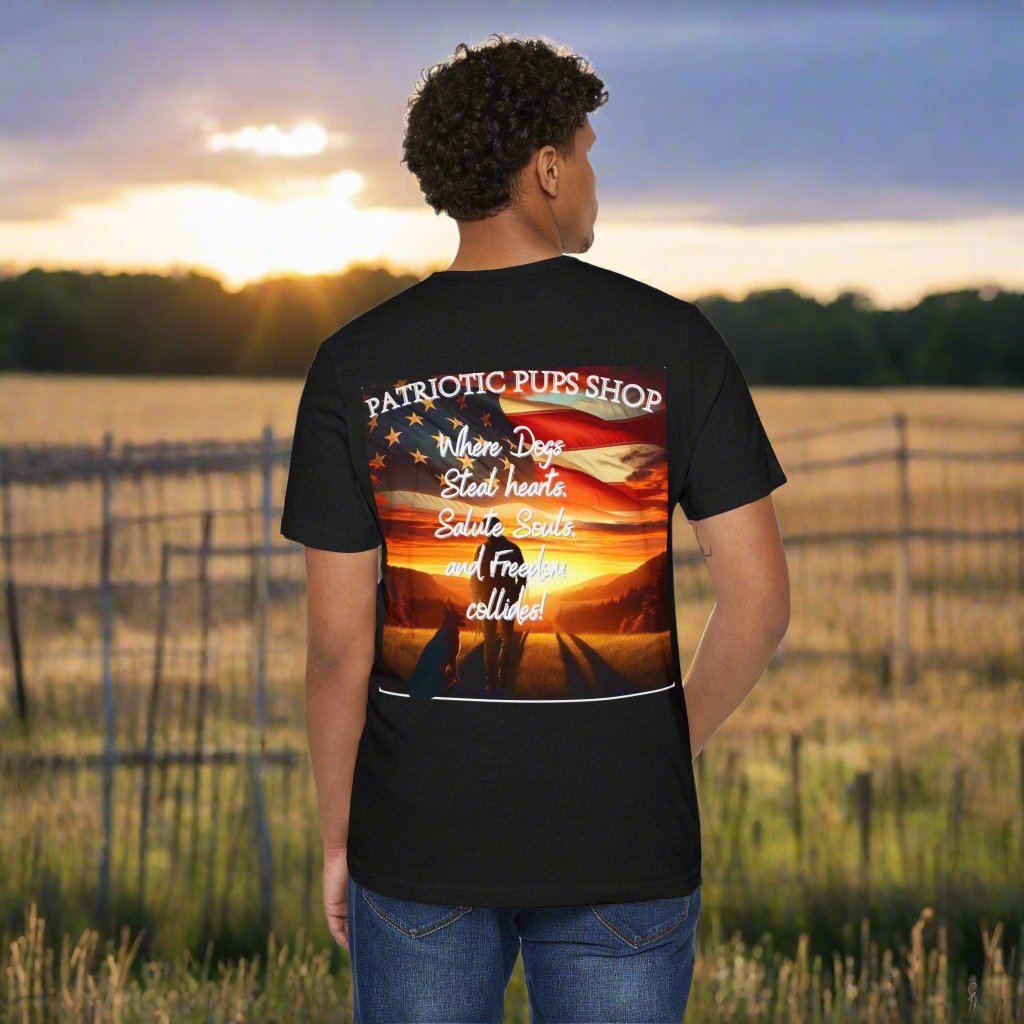 Patriotic Pups Slogan Recycled Organic T-Shirt πΊπΈπ±