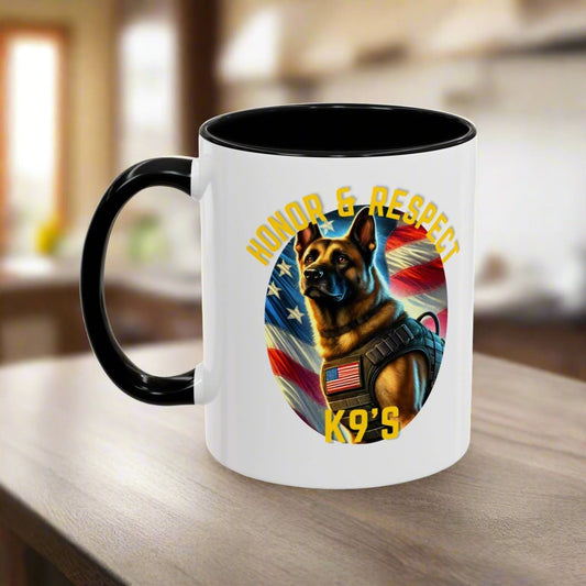 Respect & Honor K9 Coffee Mug 🇺🇸🐕‍🦺☕🫡 (11oz, 15oz)